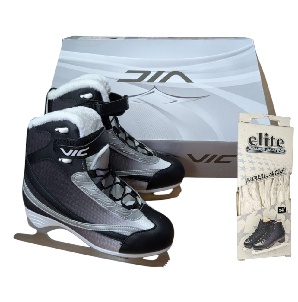 VIC | Recreational Ice Skates Motion Hockey Strap Laces + Bonus Laces | Size: 7